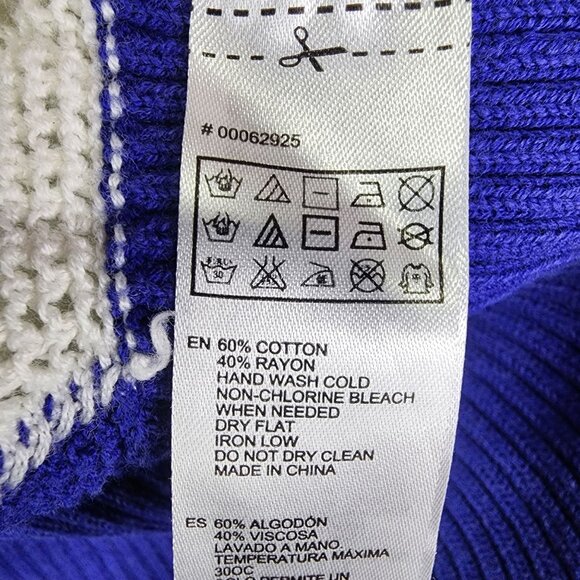 Womens Forever 21 Contemporary Blue & White Chevron Knit Sweater Top U Neck M - Picture 4 of 8